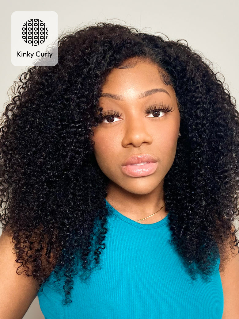 Natural For Hair 13x4 Black&Reddish Brown Jerry& Kinky Curly Wig With 100% Human Hair