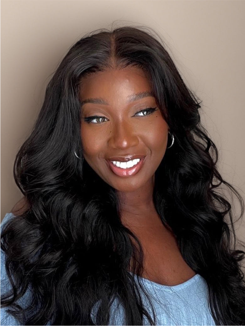 Natural For Hair Pre Series 5x5 Black& Ginger Body Wave Wig With 100% Human Hair