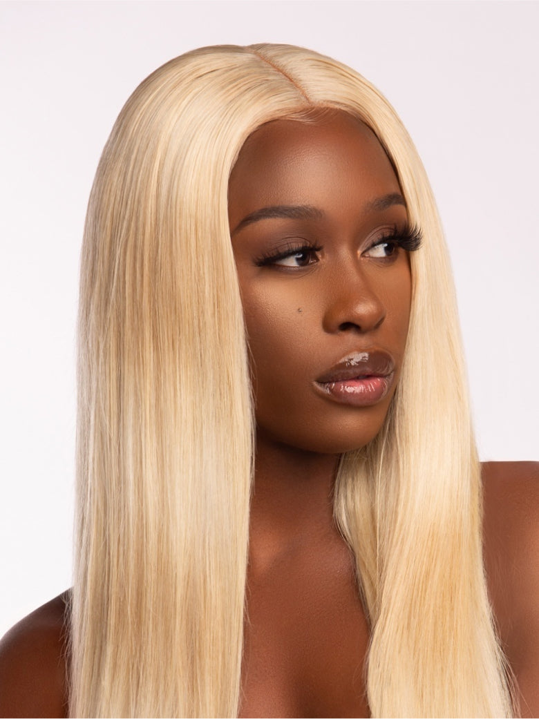 Natural For Hair Pre Series 13x4 Blonde Straight Wig With 100% Human Hair