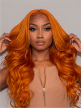 Natural For Hair Pre Series 5x5 Black& Ginger Body Wave Wig With 100% Human Hair