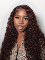 Natural For Hair Pre Series 5x5 Brown&Blonde Highlights Water Wave Wig With 100% Human Hair