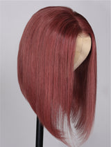 Natural For Hair Pre Series 4x4 Black & Highlight Straight Bob Wigs With 100% Human Hair