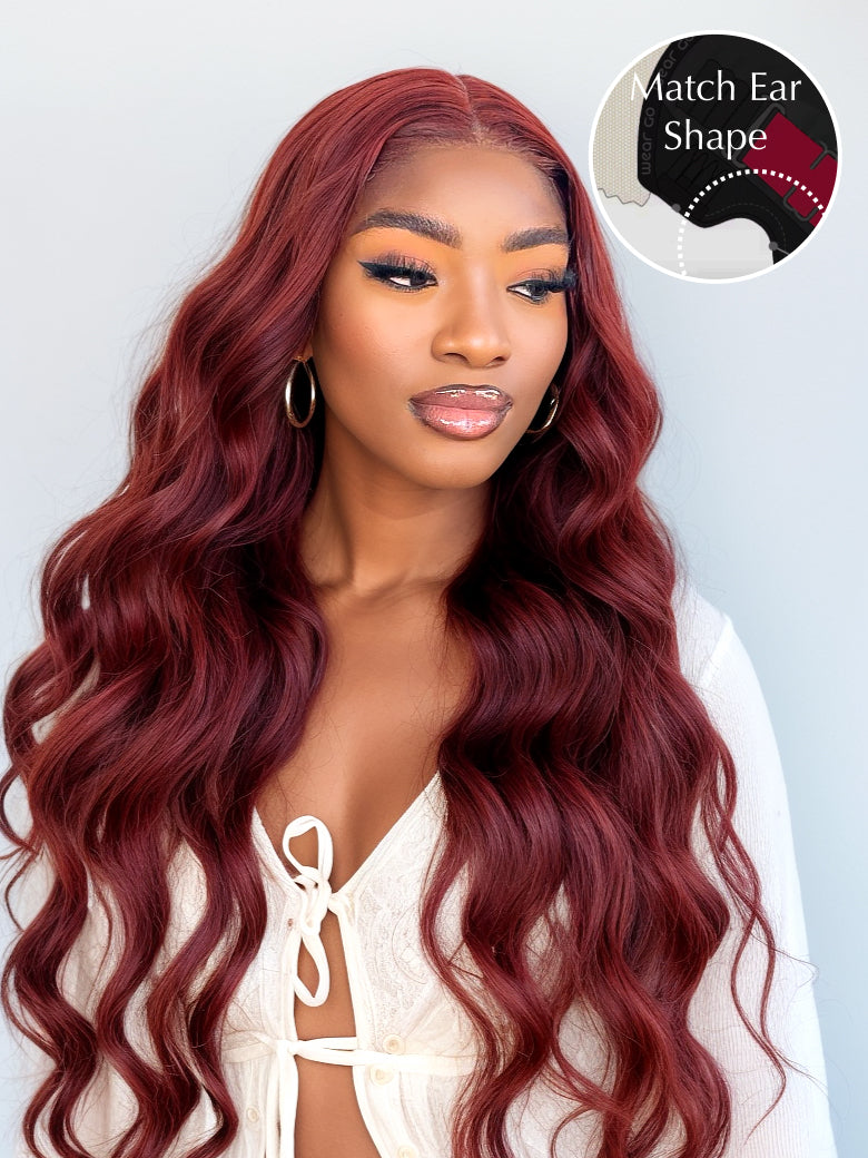 Natural For Hair Pre Series 5x5 Reddish Brown Body Wave Wig With 100% Human Hair