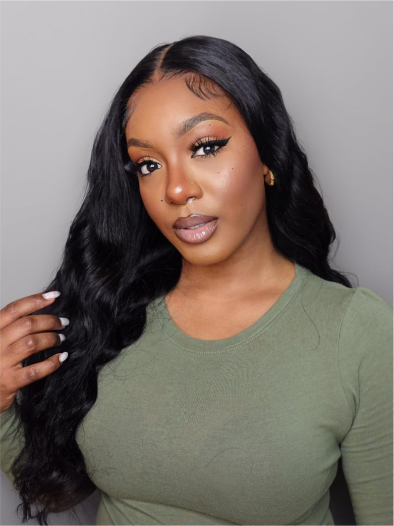 Natural For Hair Pre Series 7x5 Black & Burgundy Body Wave Wig With 100% Human Hair