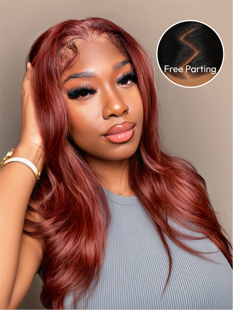 Natural For Hair Pre Series 7x5 Reddish Brown&Ginger Body Wave Wig With 100% Human Hair