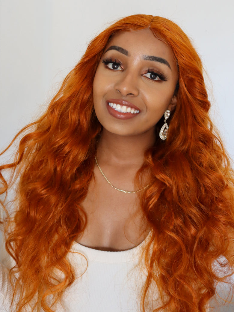 Natural For Hair Pre Series 13x4 Ginger Body Wave Wig With 100% Human Hair