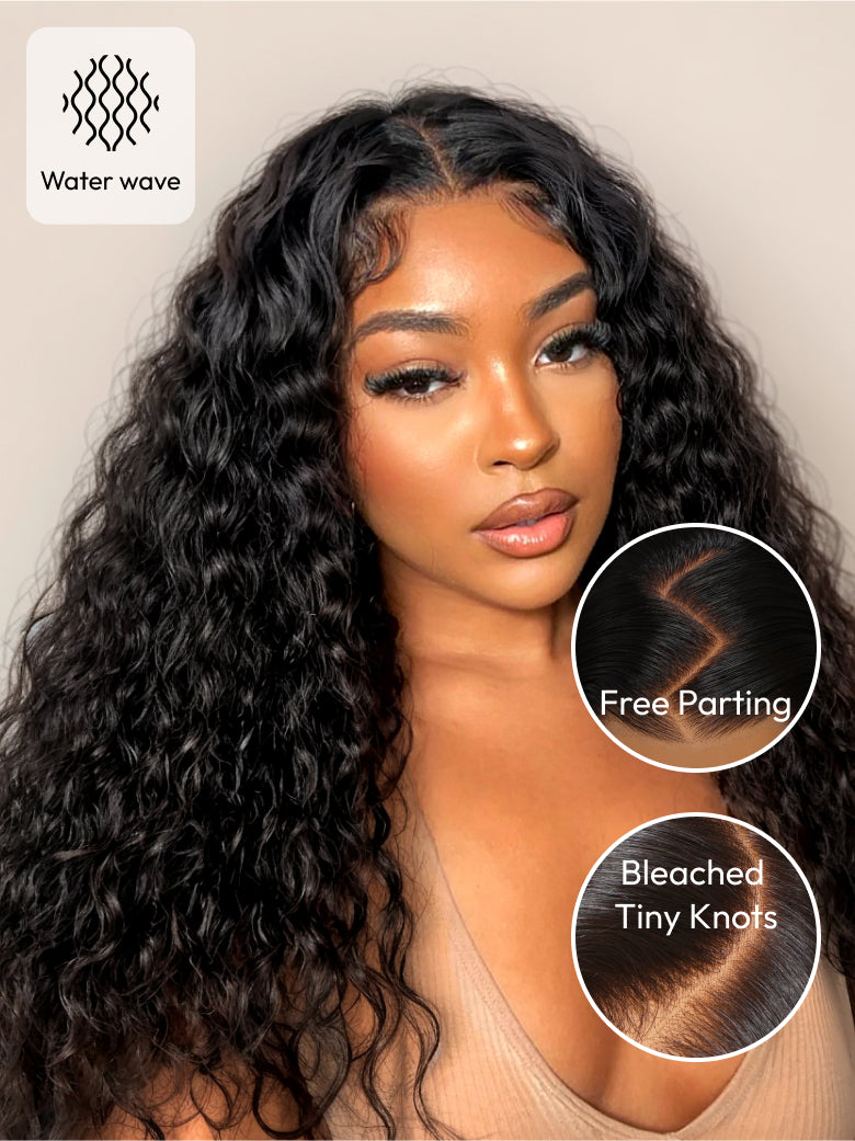 Natural For Hair 13x4 Black & Reddish Brown Water&Deep Wave Wig With 100% Human Hair