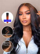 Natural For Hair 13x4 Black & Brown Body Wave Wig 100% Human Hair