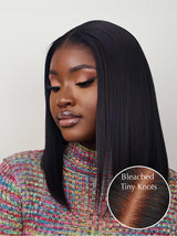 Natural For Hair Pre Series 4x4 Black & Highlight Straight Bob Wigs With 100% Human Hair