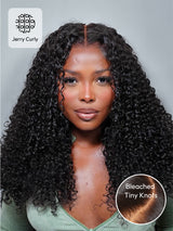 Natural For Hair 13x0.5 T Mid Part Black & Reddish Brown Jerry&Kinky Curly Wig With 100% Human Hair