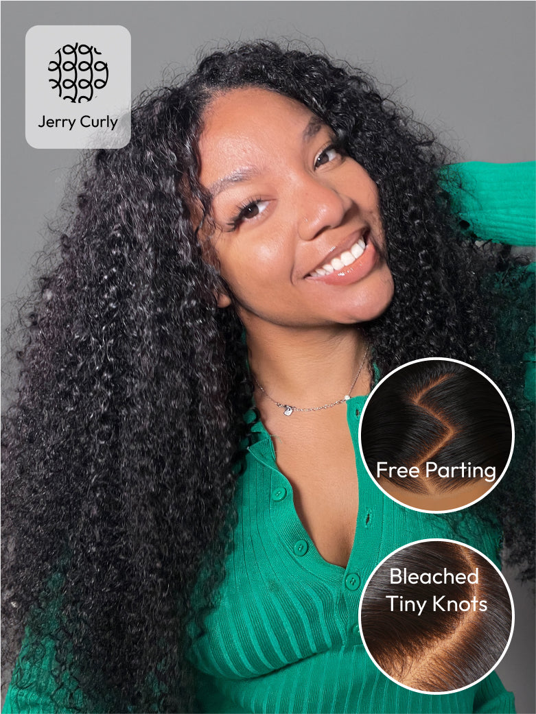 Natural For Hair 13x4 Black&Reddish Brown Jerry& Kinky Curly Wig With 100% Human Hair