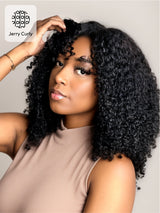 Natural For Hair Pre Series 7x5 Black&Reddish Brown Jerry&Kinky Curly Wig With 100% Human Hair