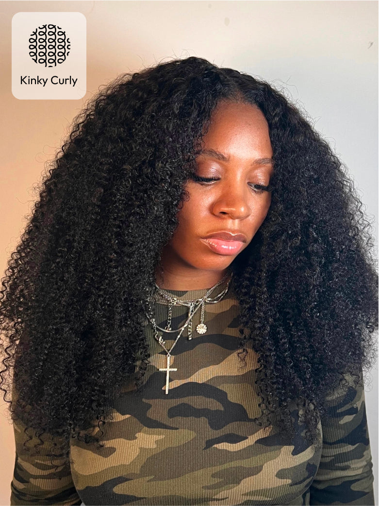 Natural For Hair Pre Series 7x5 Black&Reddish Brown Jerry&Kinky Curly Wig With 100% Human Hair