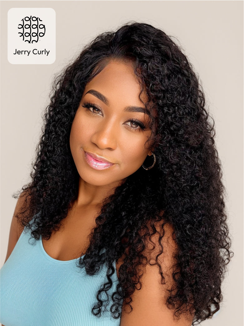 Natural For Hair Pre Series 13x4 Black Jerry&Kinky Curly Wig With 100% Human Hair