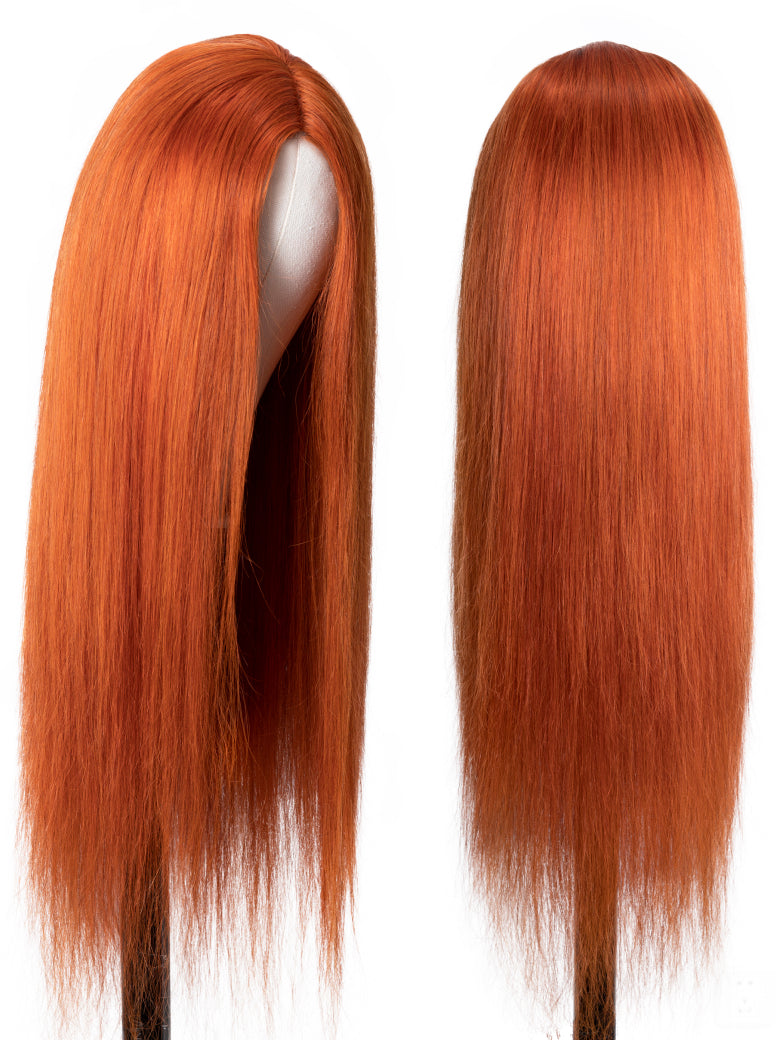 Natural For Hair Pre Series 5x5 Ginger Straight Wig With 100% Human Hair