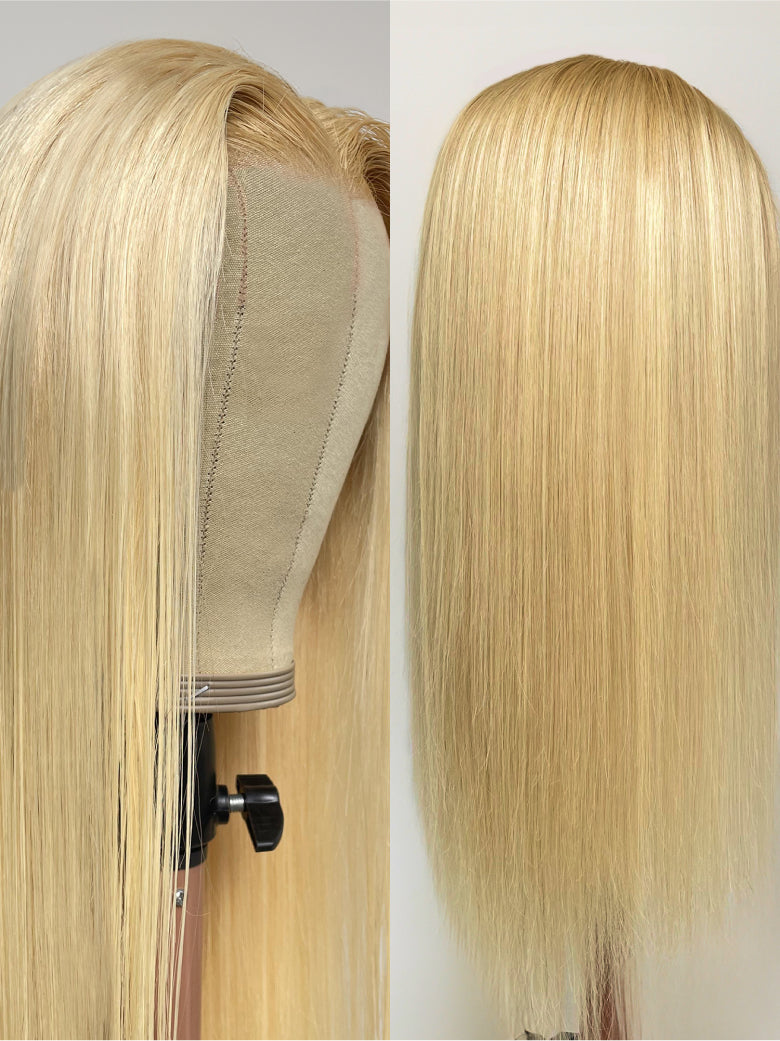 Natural For Hair Pre Series 5x5 Blonde&Highlight Straight Wig With 100% Human Hair