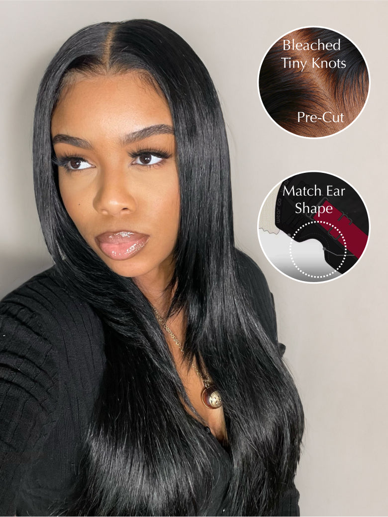 Natural For Hair Pre Series 7x5 Black Straight Wig With 100% Human Hair