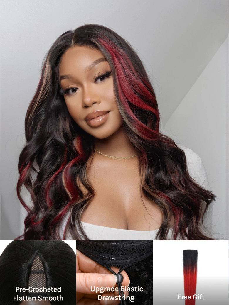 Natural For Hair  V-Part 2.0 Body wave Glueless  Wigs No Leave Out  Wig With 100% Human Hair