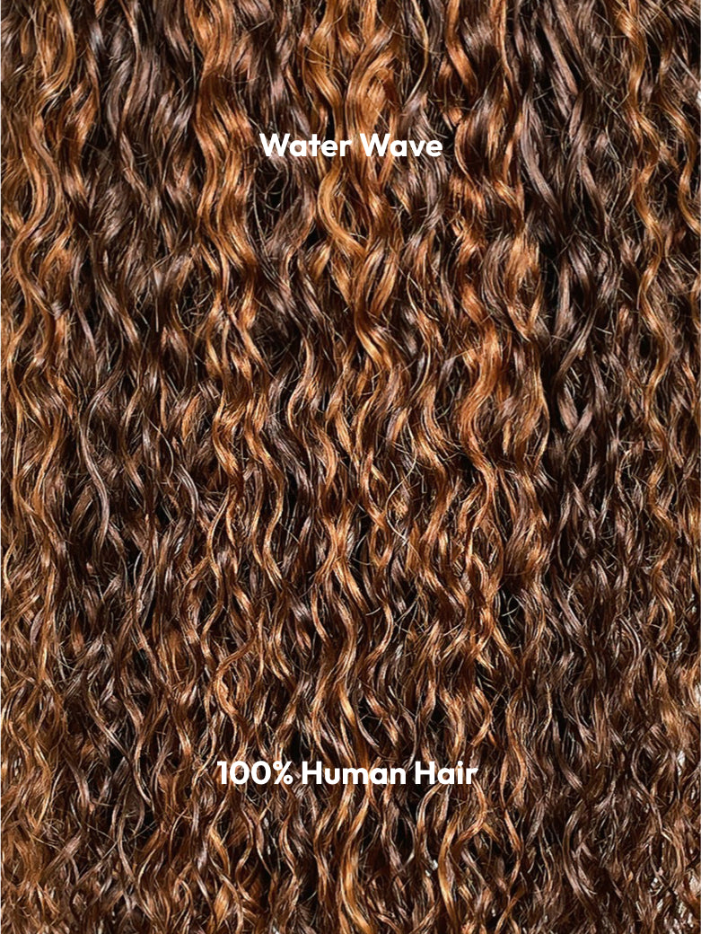 Natural For Hair Pre Series 13x4 Highlights Water Wave Wig With 100% Human Hair