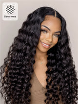 Natural For Hair Pre Series 5x5 Black&Blonde Highlight Water&Deep Wave Wig With 100% Human Hair